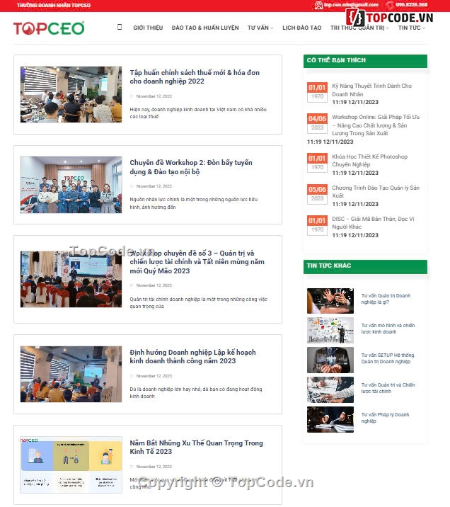website đào tạo,web khóa học wordpress,wordpress đào tạo doanh nhân,Sharecode Website Đào Tạo Quản Lý Doanh Nhân